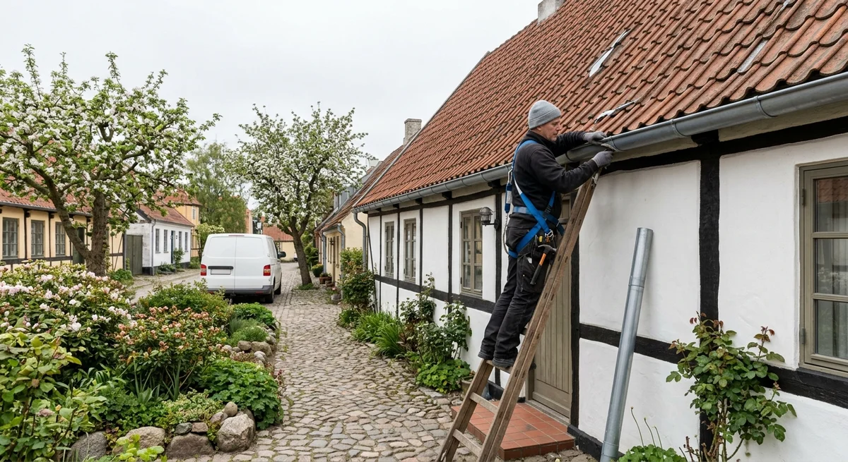Håndværker udfører faldstamme i Ramløse