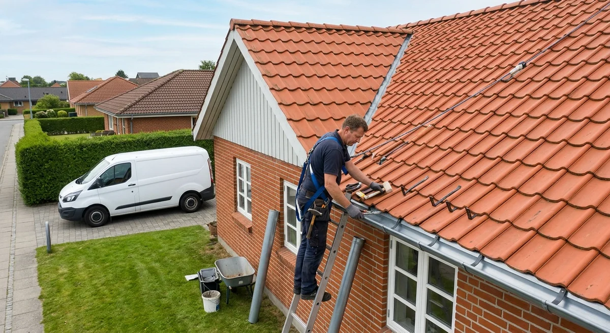 Håndværker udfører kloakrenovering i Skørping