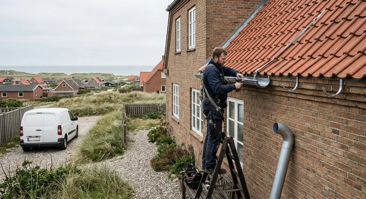 Håndværker udfører kloakrenovering i Svebølle