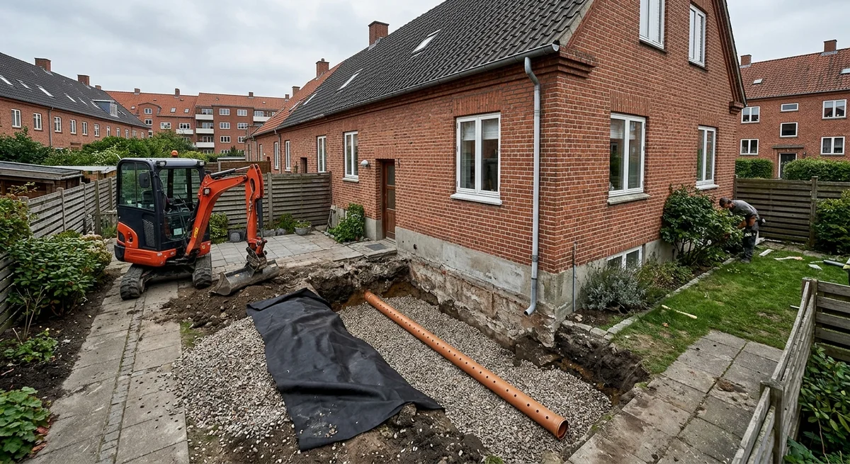 Håndværker udfører kloakrenovering i Ulstrup